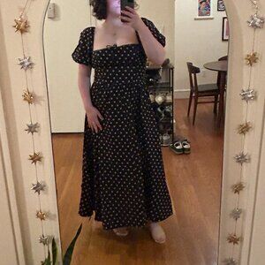 Reformation Marella Linen Dress Black - Size 12